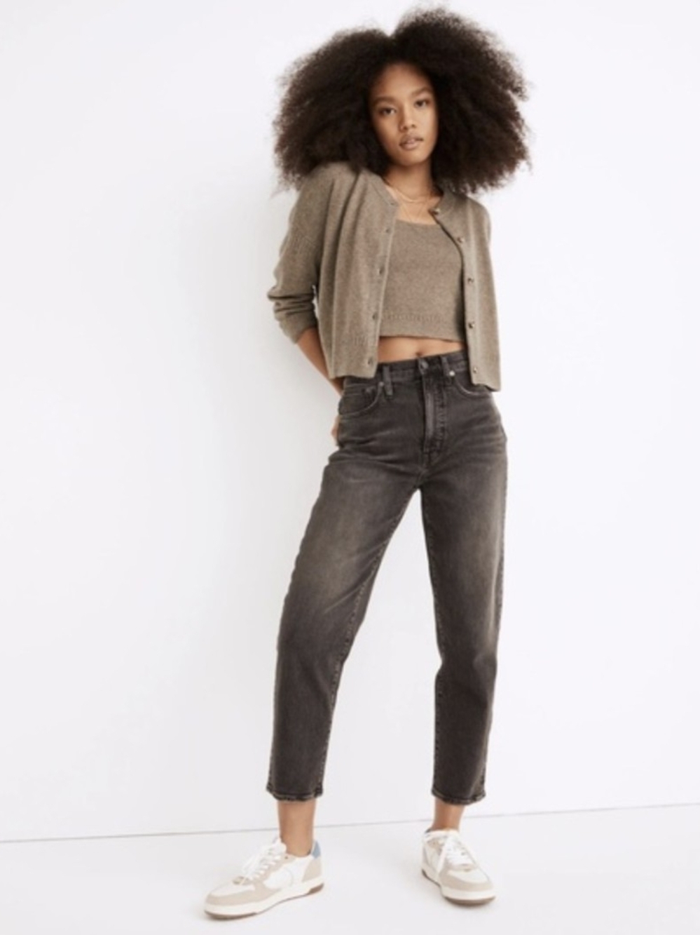 Madewell Balloon Jeans Size 26 Brunswick Wash Grey Black Ankle